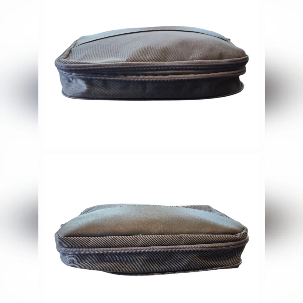 Bvlgari Parfums Set Of 2 Gray Canvas Zip Cosmetic Toiletry Cases